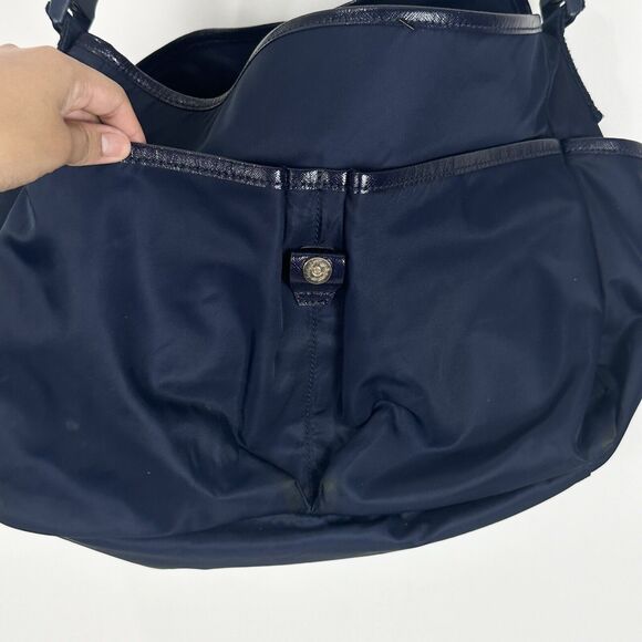 Tory Burch Billy Nylon Messenger Diaper Baby Bag Blue Crossbody Adjustable - Picture 7 of 16